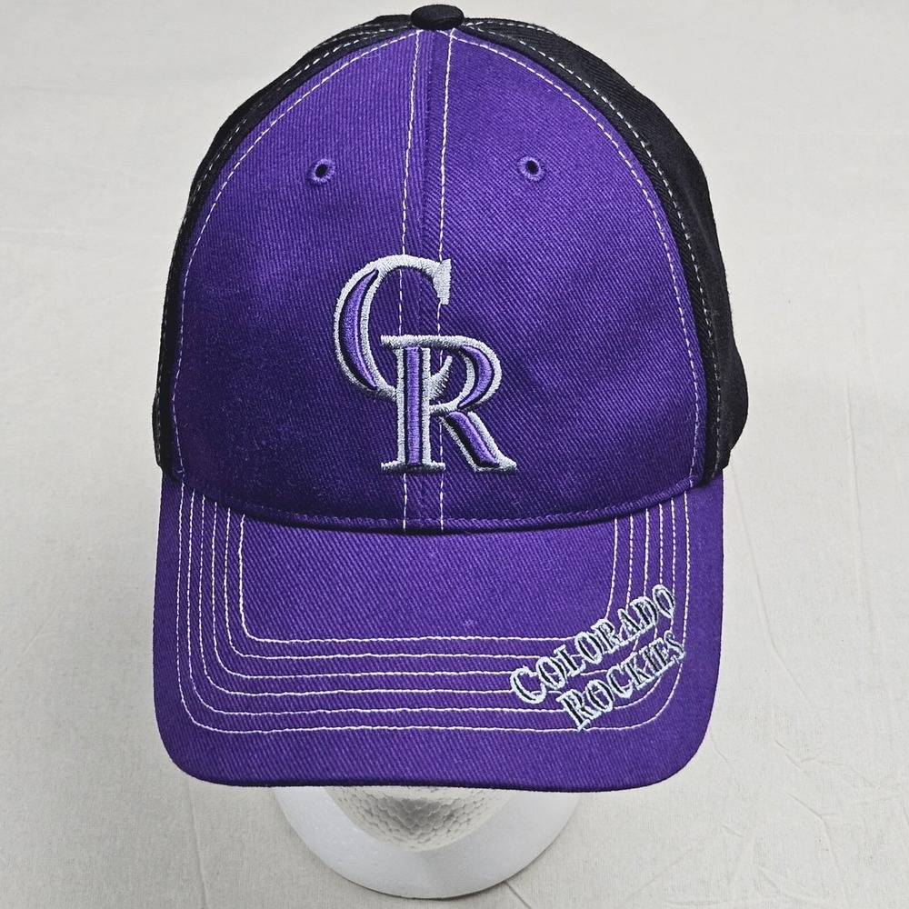 Colorado Rockies MLB‎ Baseball Hat Purple Black Contrast Stitch Fan Favorite Y2K
